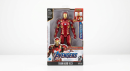 Front view of a red and gold Iron Man action figure standing upright on a plain white background.