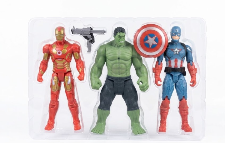 Ultimate 3-in-1 Superhero Action Figure Set (Iron Man, Hulk, Captain)